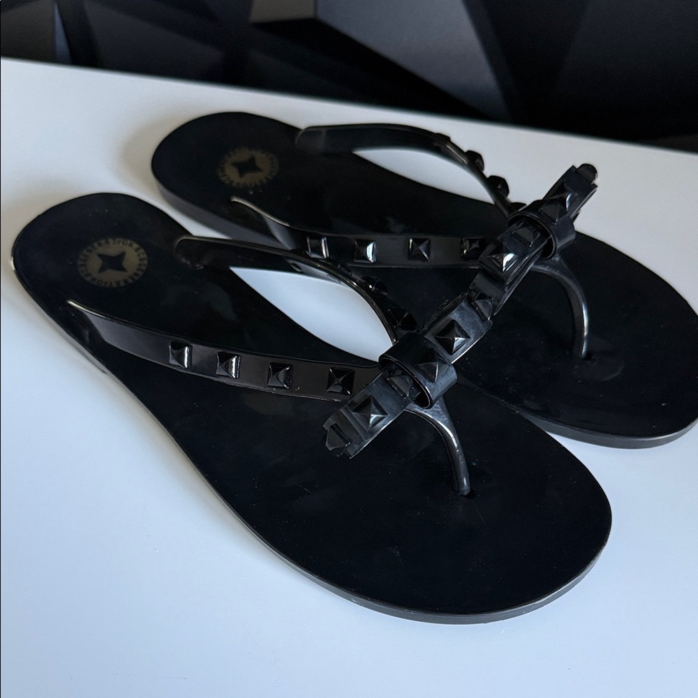 BCBGeneration Black Studded Sandals